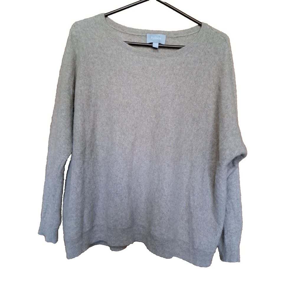 Ryllace Women's Cashmere Beige Long Sleeve Sweater Crewneck 1X